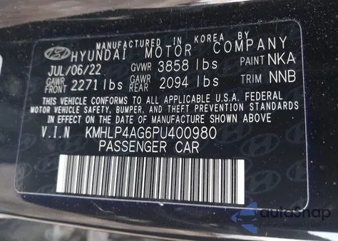 2023 Hyundai Elantra Limited z USA, uszkodzony, nr VIN KMHLP4AG6PU400980